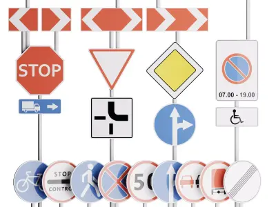 Road signs set 3D model