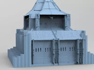 Ancient Elden Irish Cathedral center 2  3D model