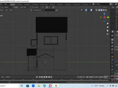 low poly modern house Low-poly 3D model purchase