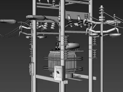 Power Transformer- low poly  Low-poly 3D model