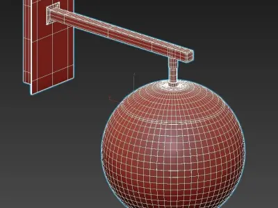 BALTIMORE gold sphere wall light 3D model
