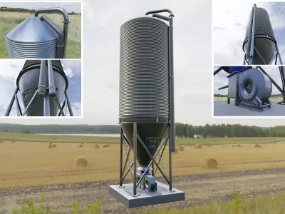 Corn Silo - Version 2 Aluminum Case - High-Poly 3D model