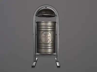 Trash Can Low-poly 3D model 26