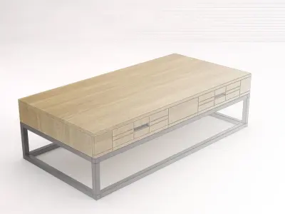 LOUNGE TABLE---Rectangular and 4 drawers 3D model