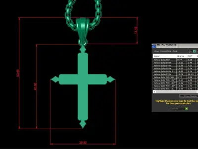 Cross Light Gold 3CP080 3DM STL 3D model