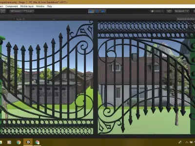 Game Ready environment gate in software Low-poly 3D model