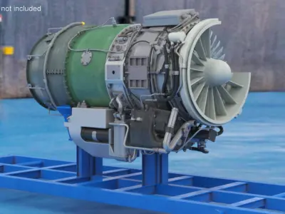  Cutaway Turbofan Jet Engine 