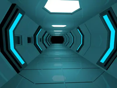 Sci Fi Corridor 3D model 30