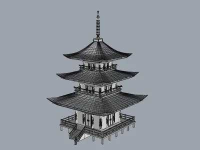 Japanese Cthulhu Temple 3D model