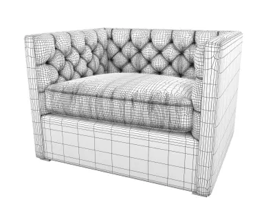 Mercer Tufted Club Chair 3D model