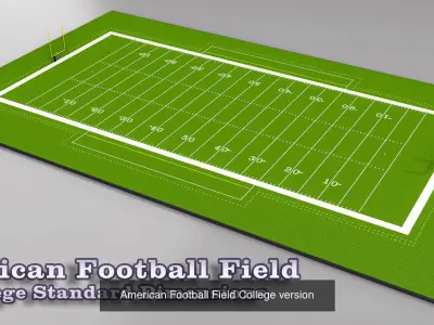 American Football Fields NFL vs College 3D Model Pack