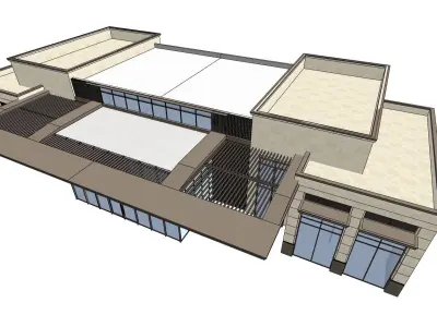 offices glass facade sketchup model 3D model