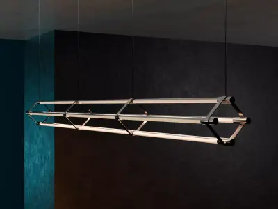 Modern Linear Pendant Light Low-poly 3D model