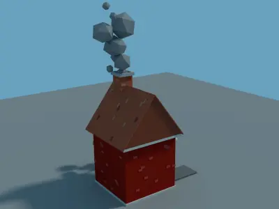Low Poly Cartoon House Model Low-poly 3D model
