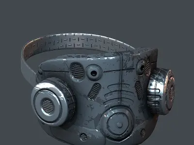 Gas mask helmet 3d model scifi Low-poly  Low-poly 3D model 495