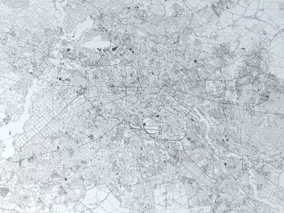 Berlin Road Network and Streets 3D model