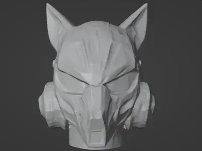 Neo Wolf - Sci-Fi Cosplay Mask 3D Model 3D print model