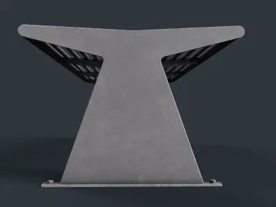 Metal Modern Bench 35 PBR Game Ready Low-poly 3D model