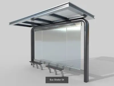 Bus Shelter Collection 1 - 9 Models 3D Model Pack