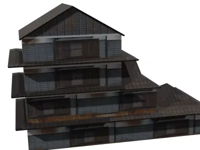 Super Lowpoly Traditional House Complex Low-poly 3D model