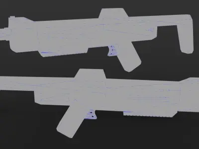 Sci-Fi Assault Rifle Low-poly 3D model