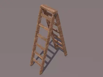 Wooden Ladder 3D model