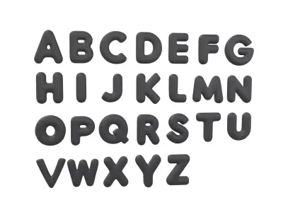 Cartoon Alphabet Set V1 001 Low-poly 3D model