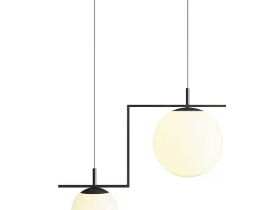 Hanglamp Zac 2 lamps zwart 3D model