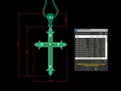 Cross Light Gold 4CP074 3DM STL 3D print model purchase