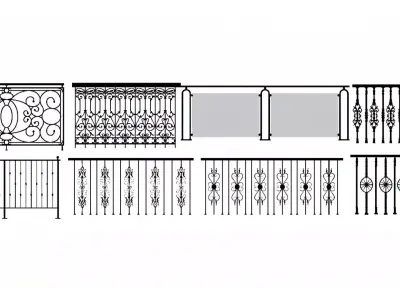 Wrought iron railings 3D model