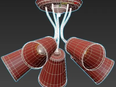 freya four light fixtures with shades 3D model