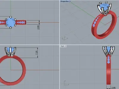 Classic Engagement Ring  3D print model