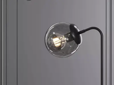 Modo Floor Lamp Black and Gray Glass 3D model