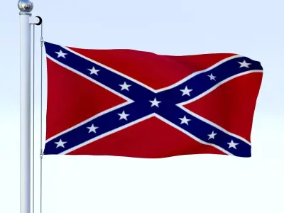 Animated Confederate Flag Low-poly 3D model