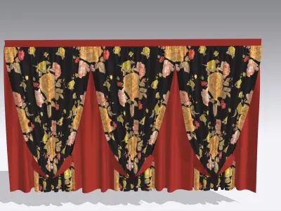 Curtain Low-poly 3D model