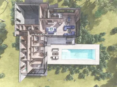 Casa Scene-villa-modern house 3D model