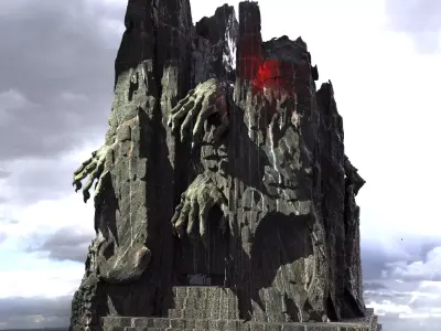 Clawed Cliff face 3D model