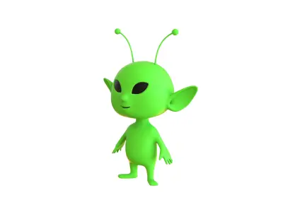 Low-Poly Cartoon Alien 01 Animated  Low-poly 3D model