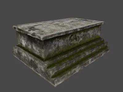 Tomb 2 gravestone Low-poly 3D model