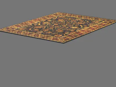 INDO HAND-KNOTTED MAHAL WOOL RUG 3D model