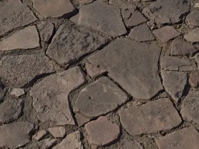 Medieval Flagstone Cobblestone with Dirt  Texture