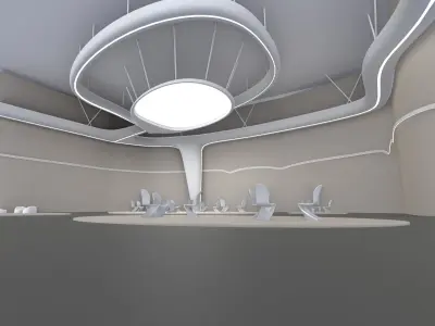 Futuristic Exbition Conference hall Interior 3D model