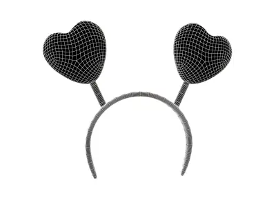 Heart Headband v1 011 Low-poly 3D model