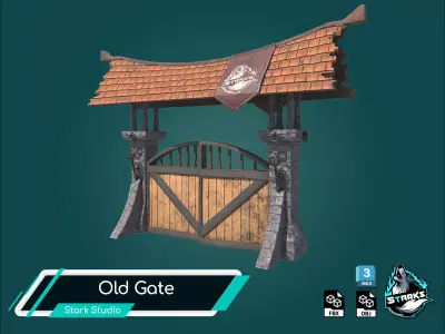 Old Gate Free low-poly 3D model