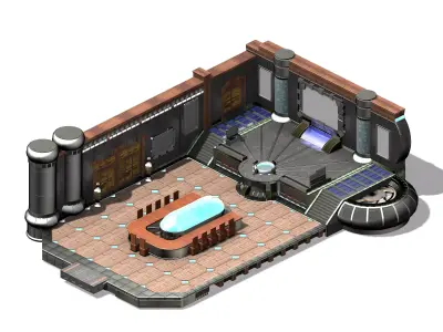 Different dimension world - city hall interior 3D model