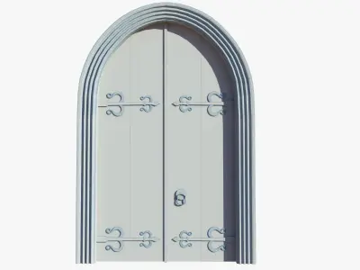 Medieval Door Low-poly 3D model