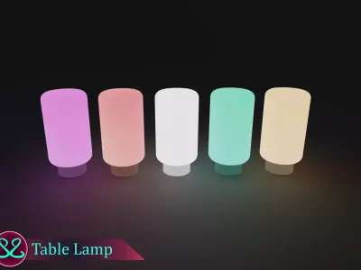 Awesome Table Lamp Pack RGB Led Lamps Free low-poly 3D model