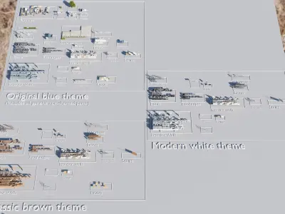 Modular Suburban House Creation tool Low-poly 3D model