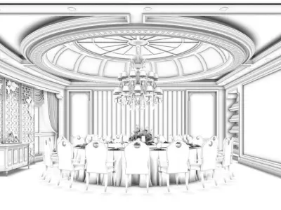 Business Restaurant - Coffee - Banquet  49 3D model