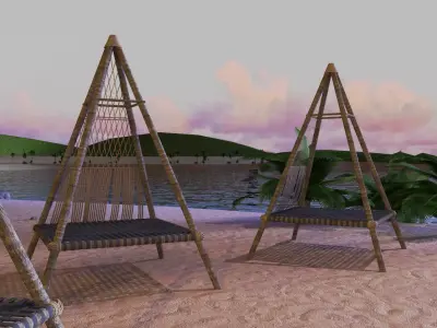 Beach Teepee - Resting Zone 3D model